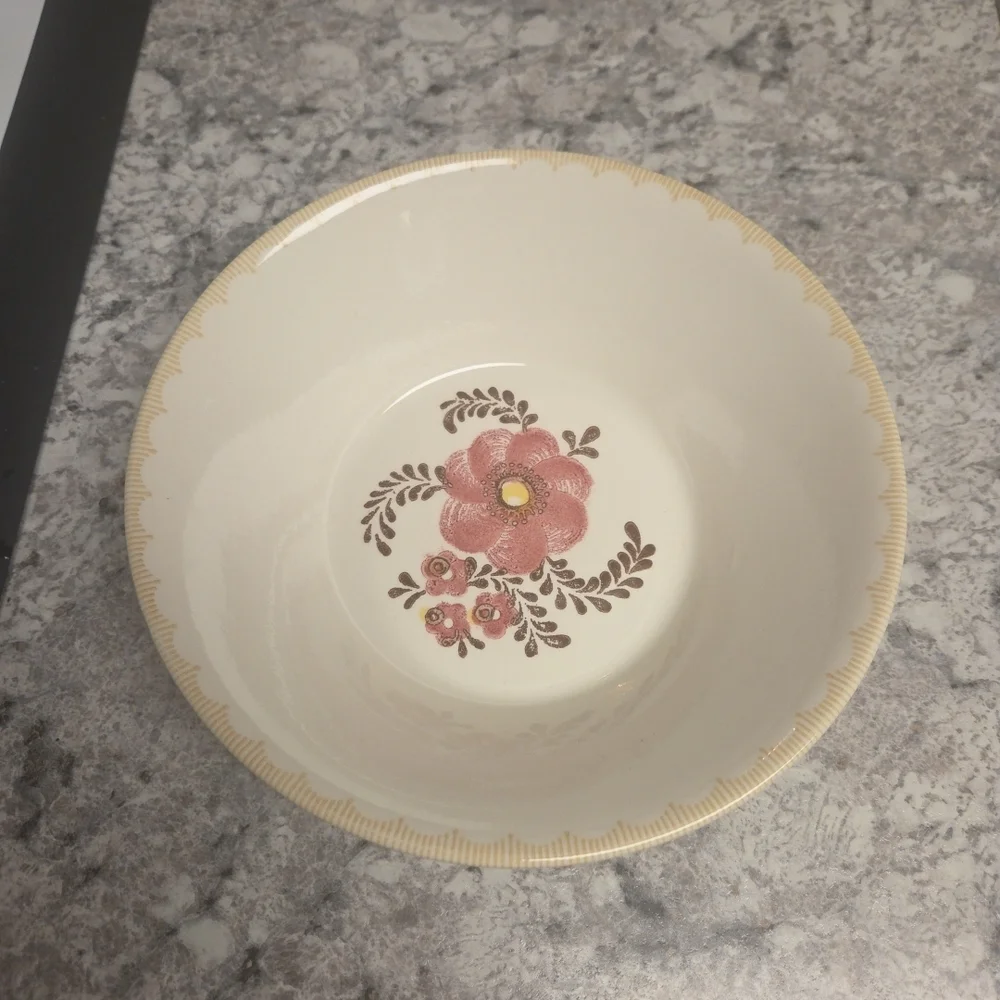Vintage Floral Large Ceramic Bowls - Set of 3 9.5 Inches